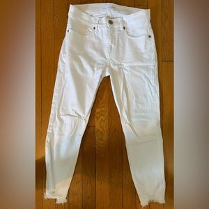 LOFT petite skinny crop white jean